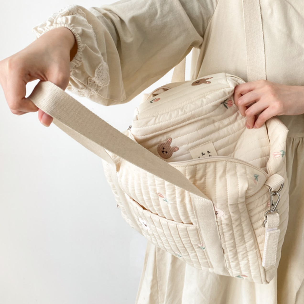 【大人気】3design quilting cotton bag