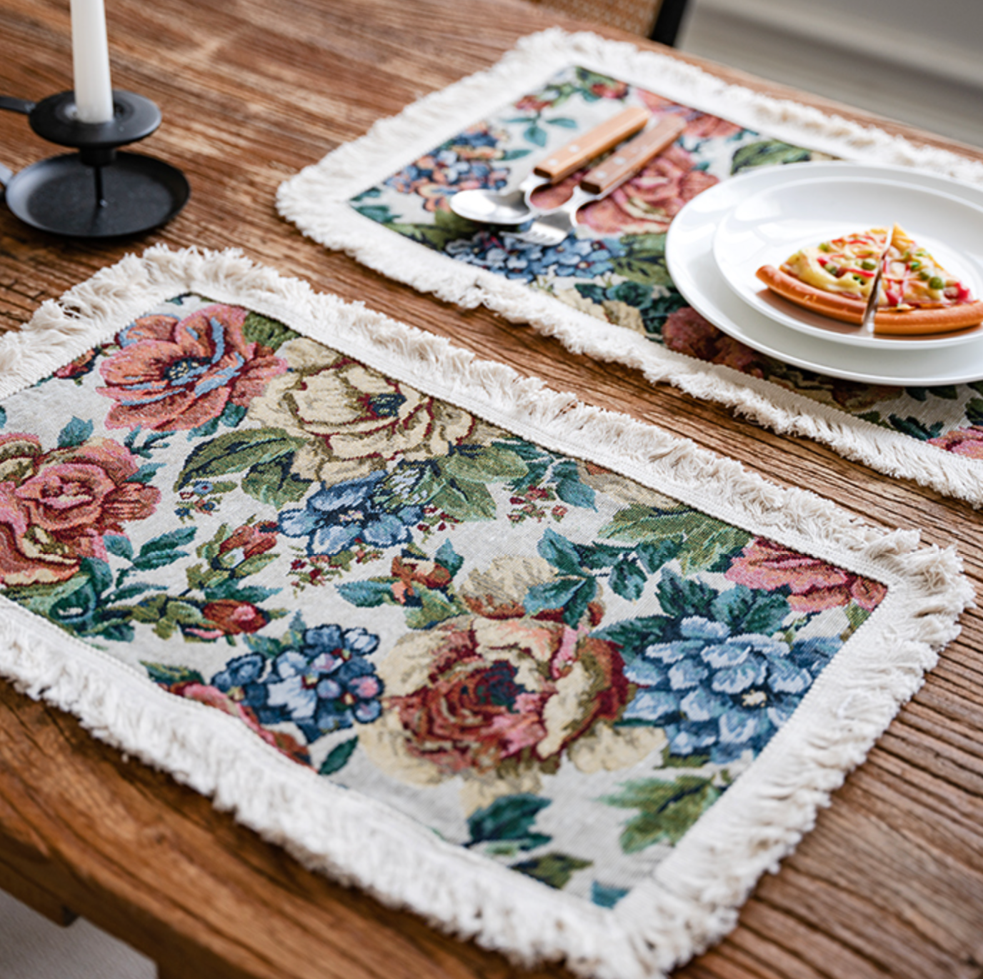 elegant rich flower place mat