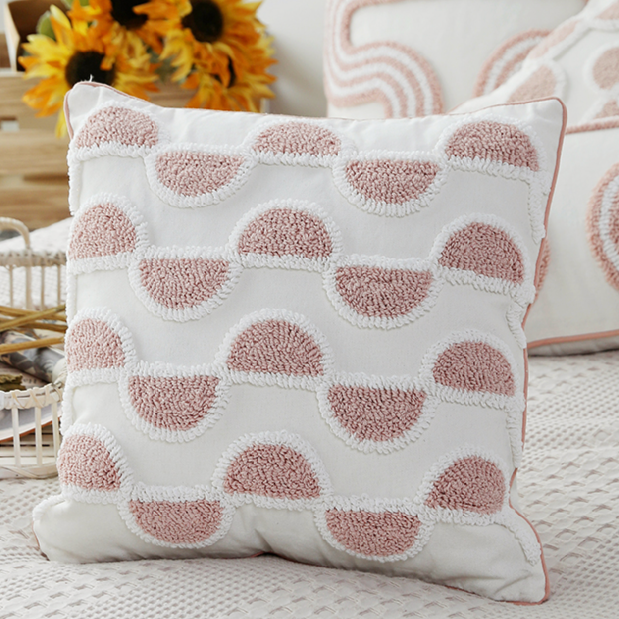 lovely pink boa cushion