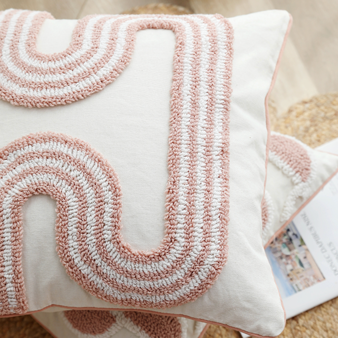 lovely pink boa cushion