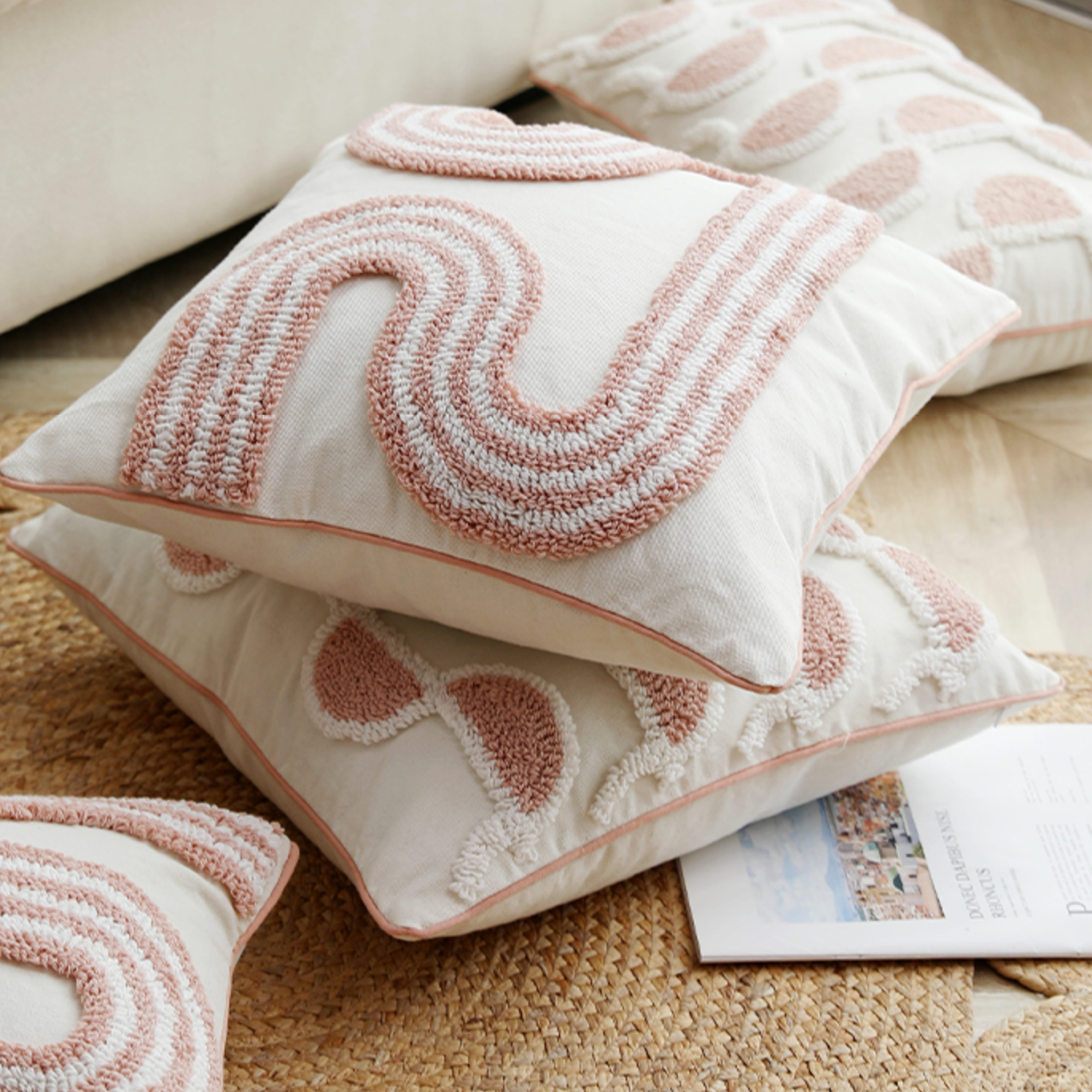 lovely pink boa cushion