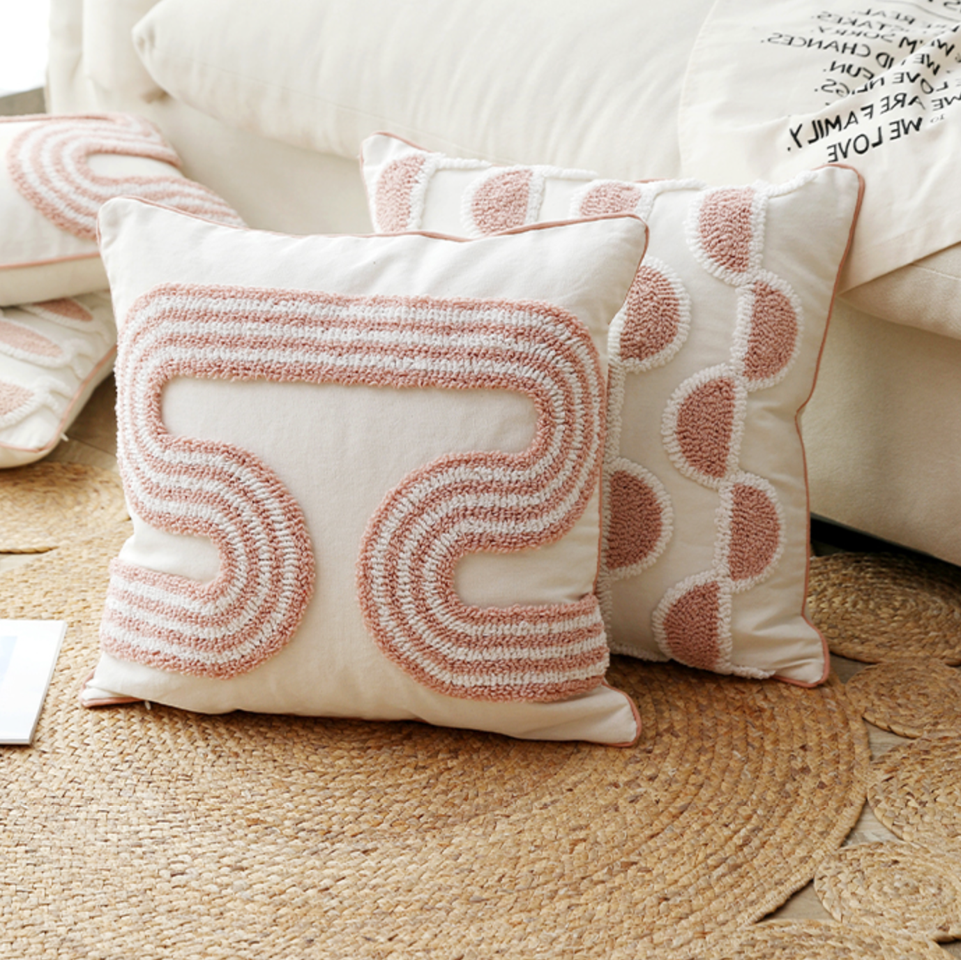 lovely pink boa cushion