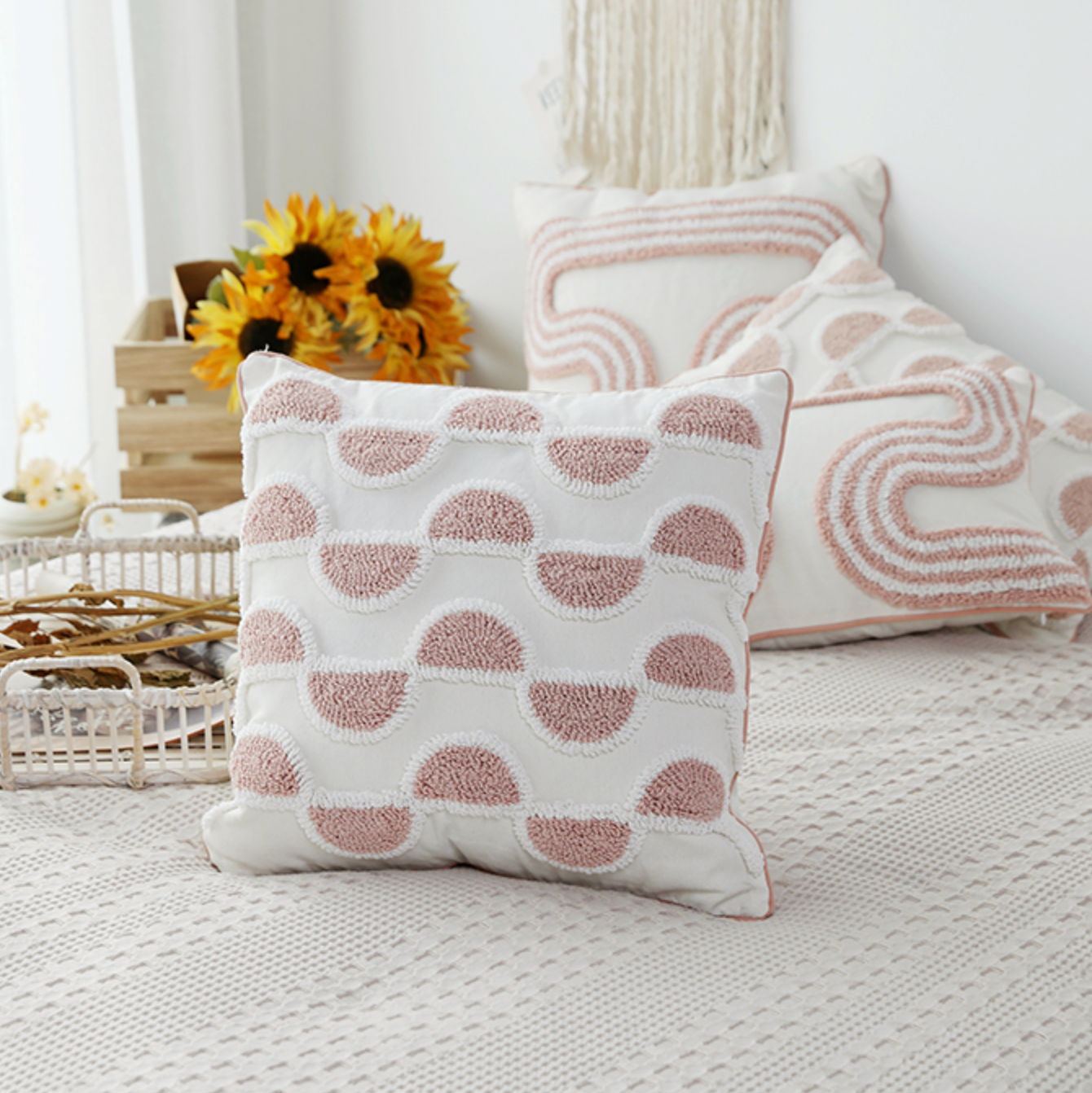 lovely pink boa cushion