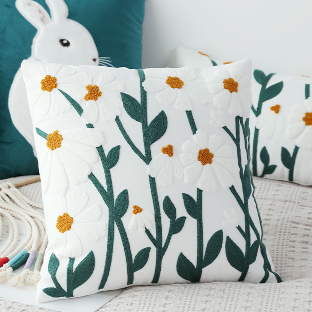 flower garden boa cushion