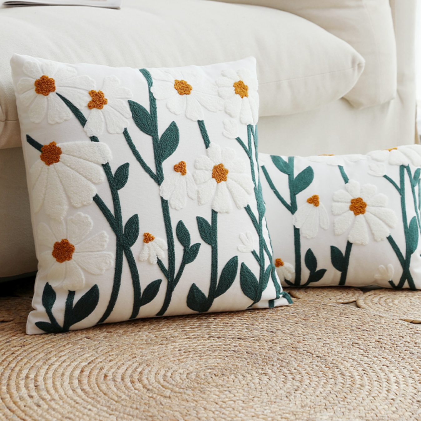 flower garden boa cushion