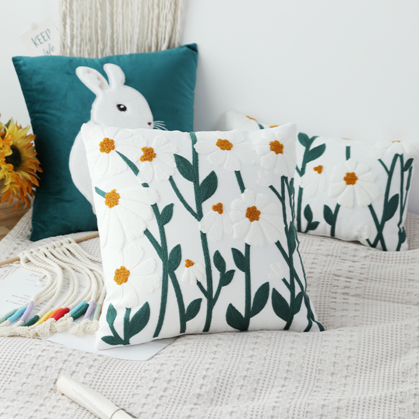 flower garden boa cushion