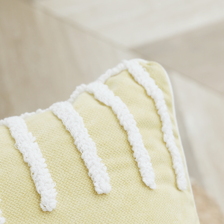 lemon fringe boa cushion