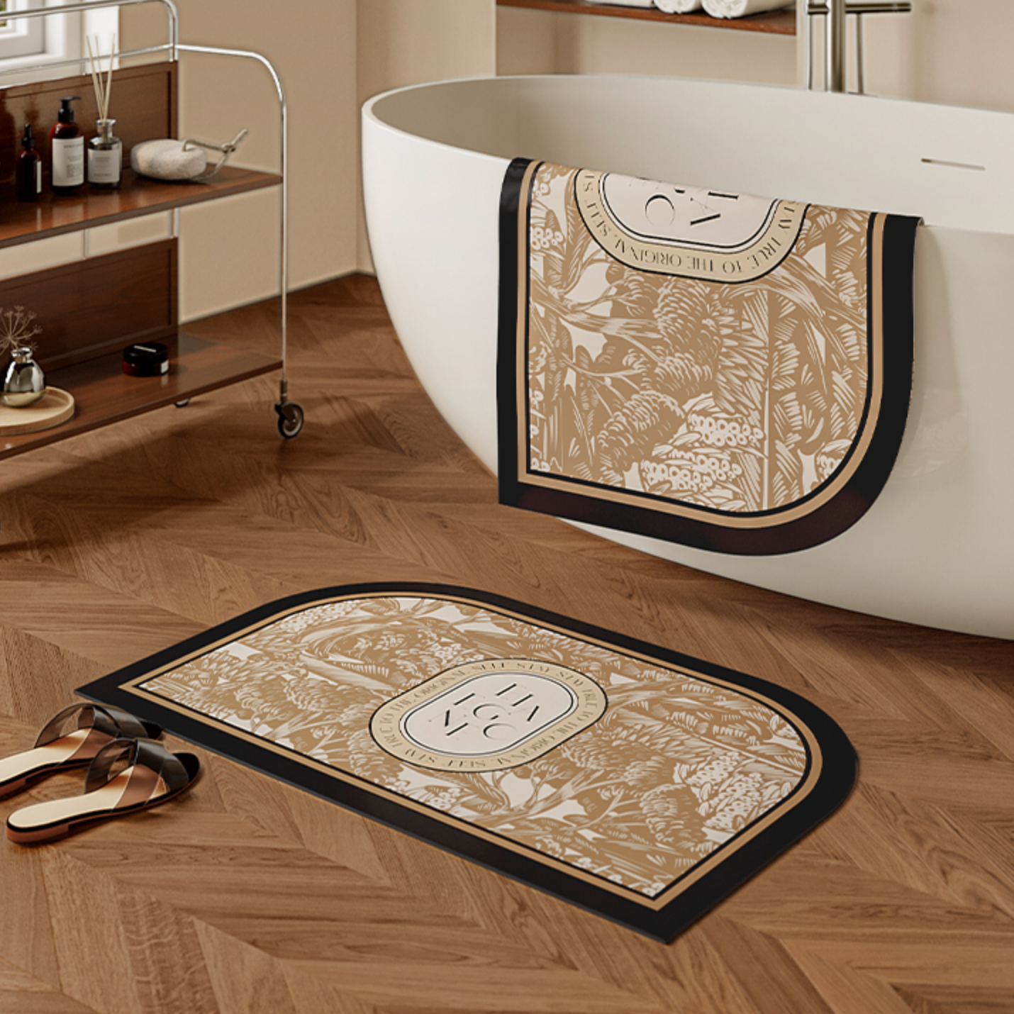 brown elegance logo door mat