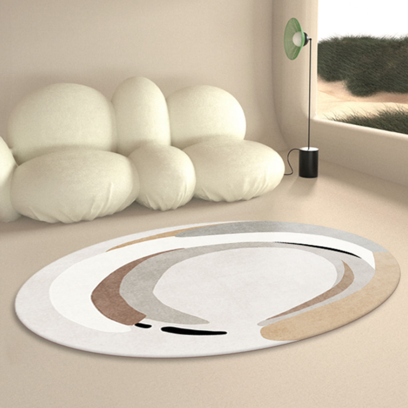coffee brown round mat
