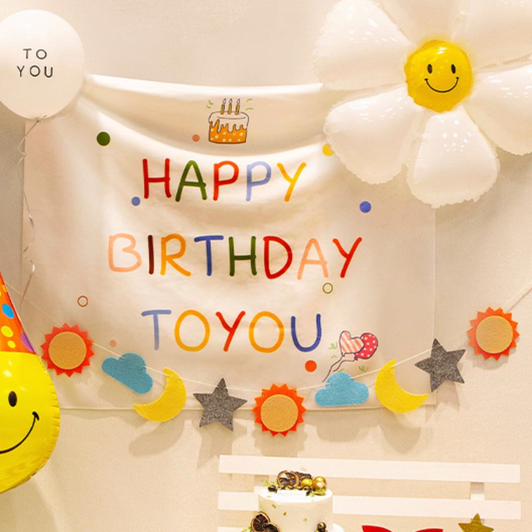 【即納】smile flower birthday balloon set