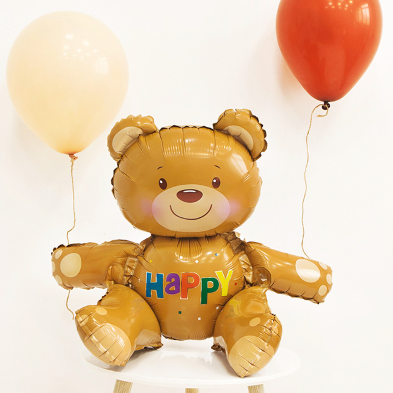 【即納】brown 3D bear sitting balloon