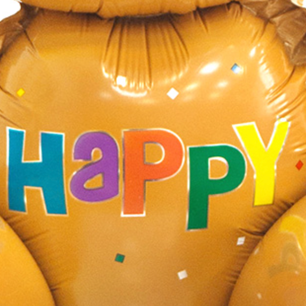 【即納】brown 3D bear sitting balloon