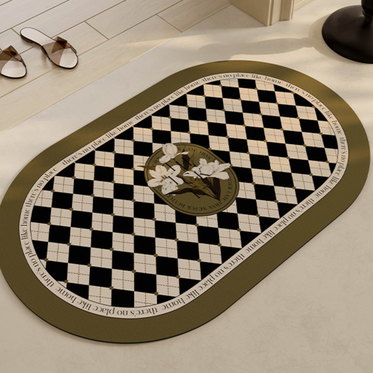 lily checker bath mat