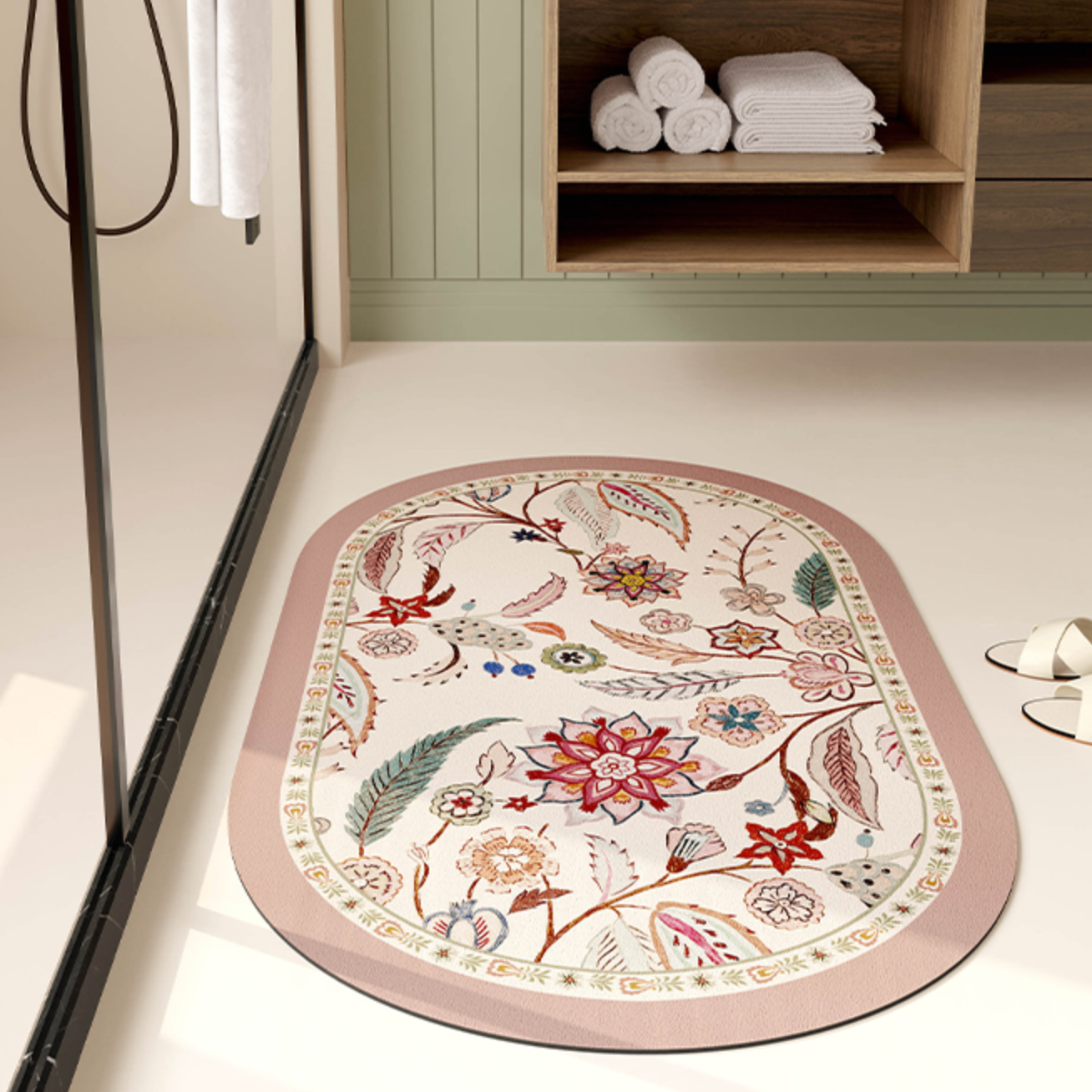 pink cornelia bath mat