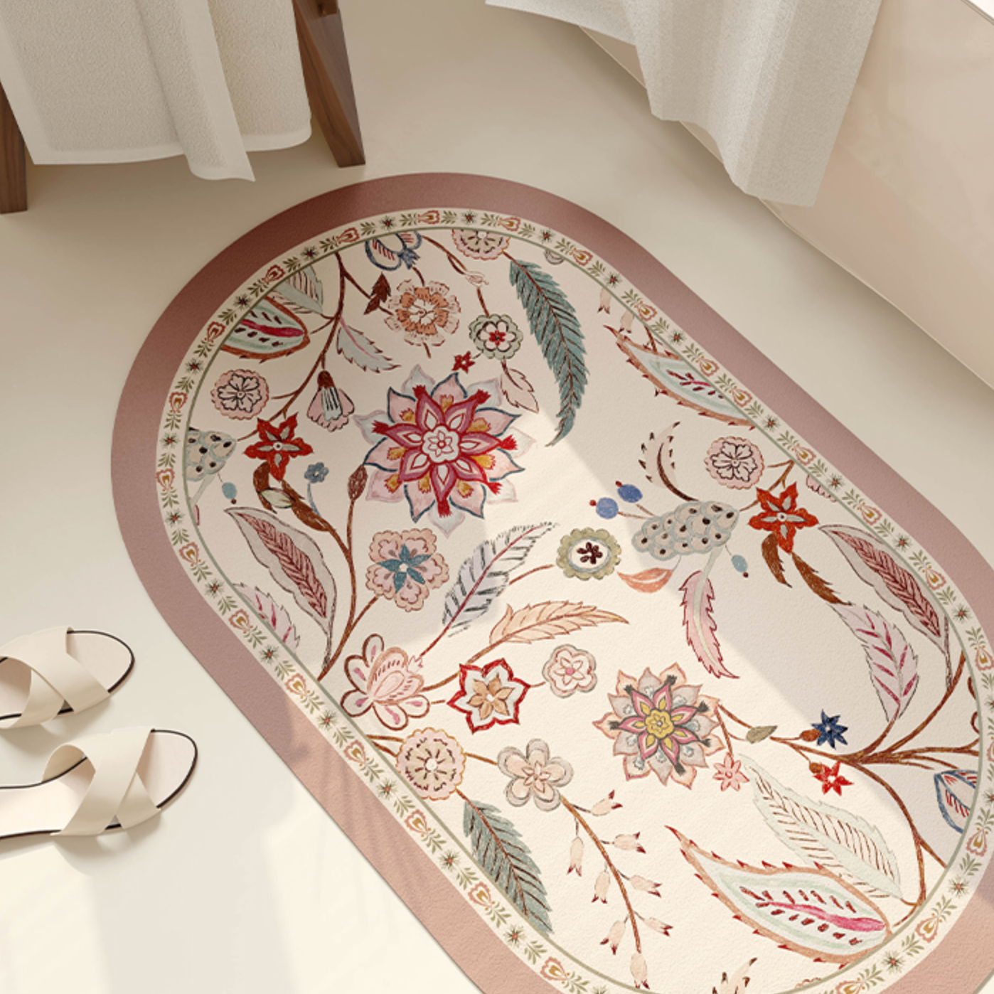 pink cornelia bath mat