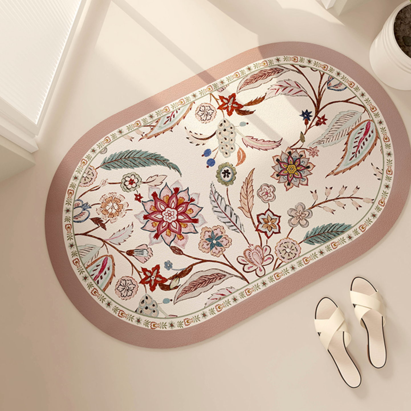 pink cornelia bath mat