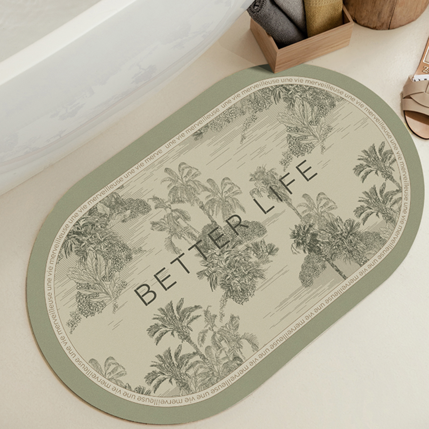 better life green bath mat