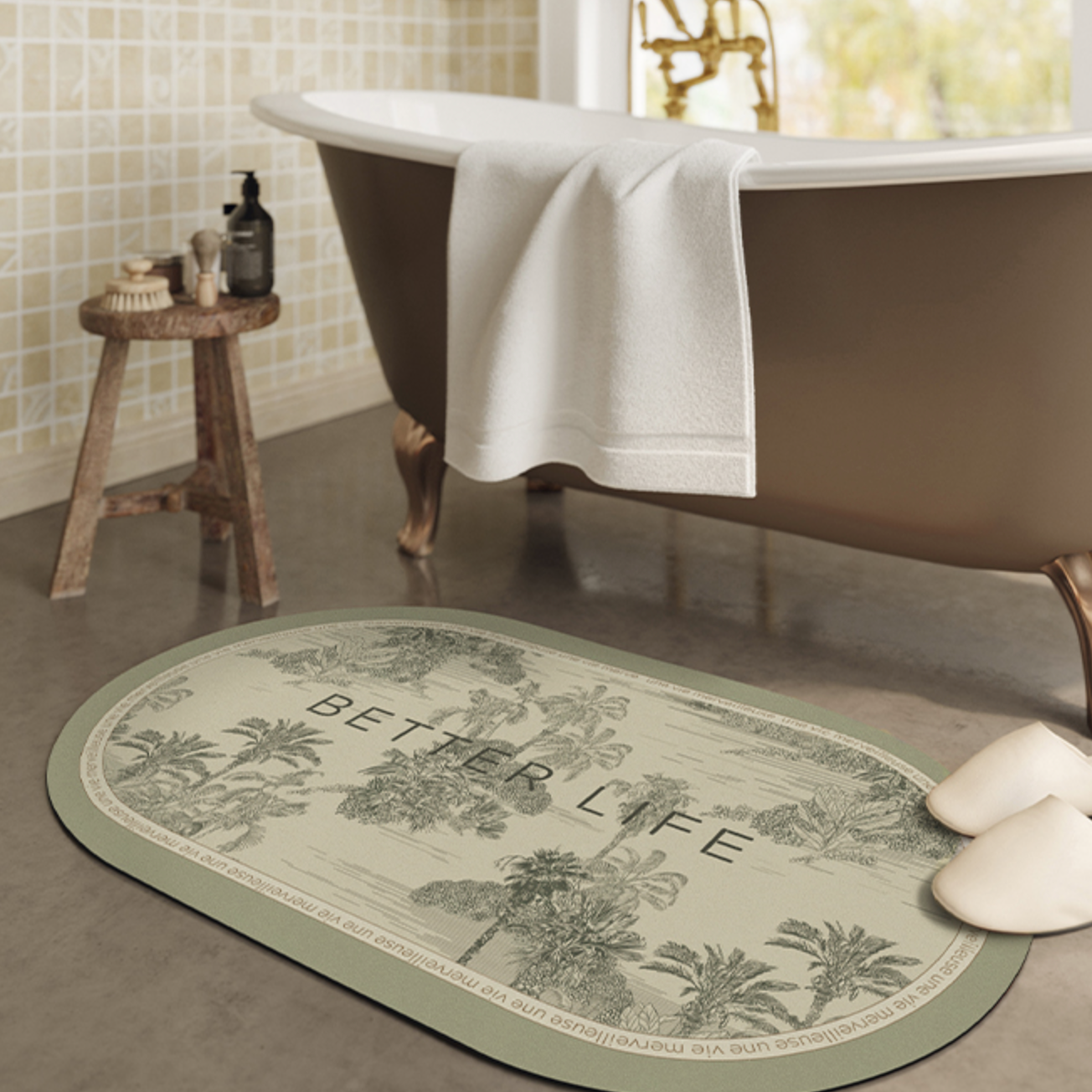 better life green bath mat