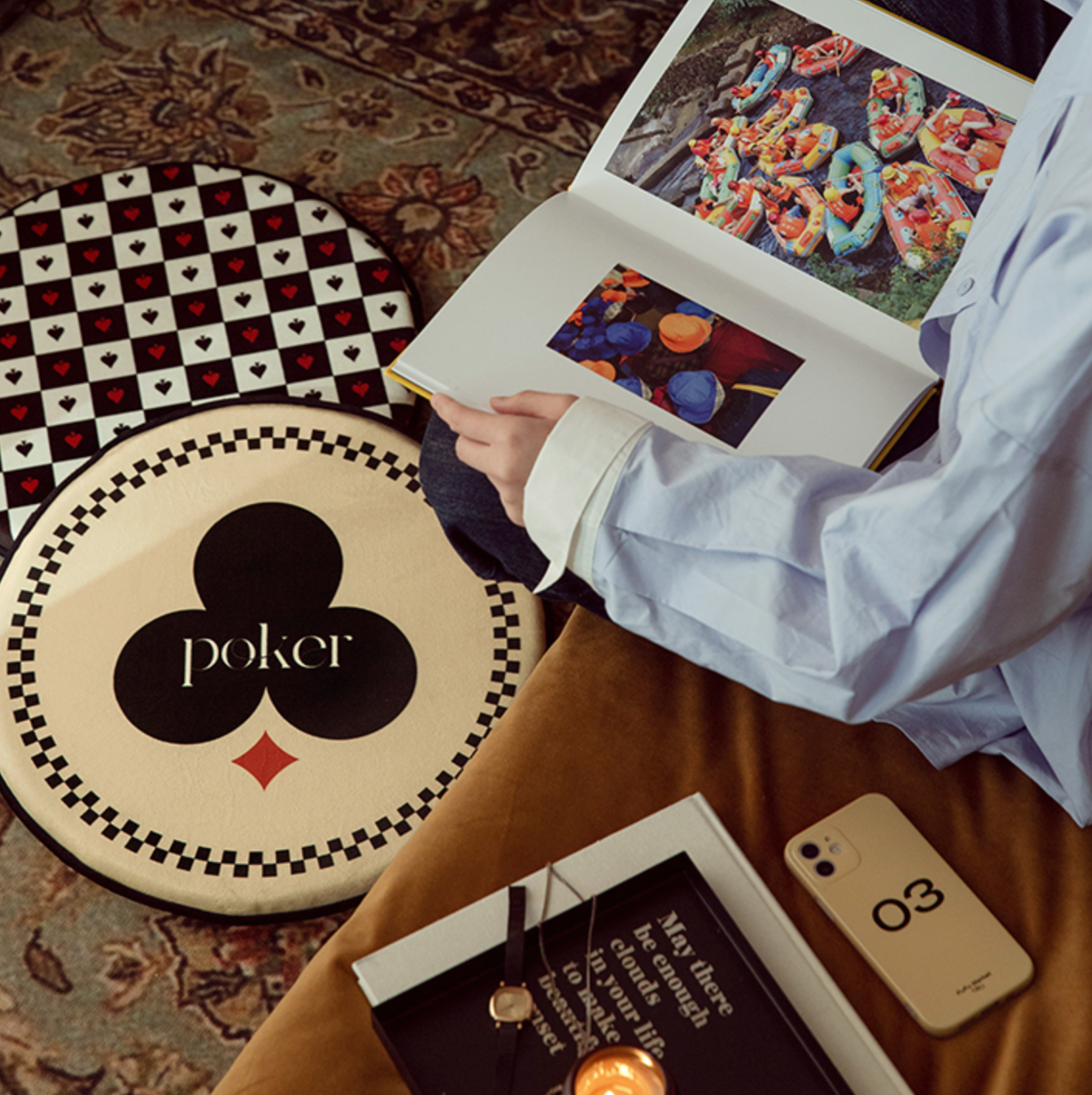 4design poker round cushion