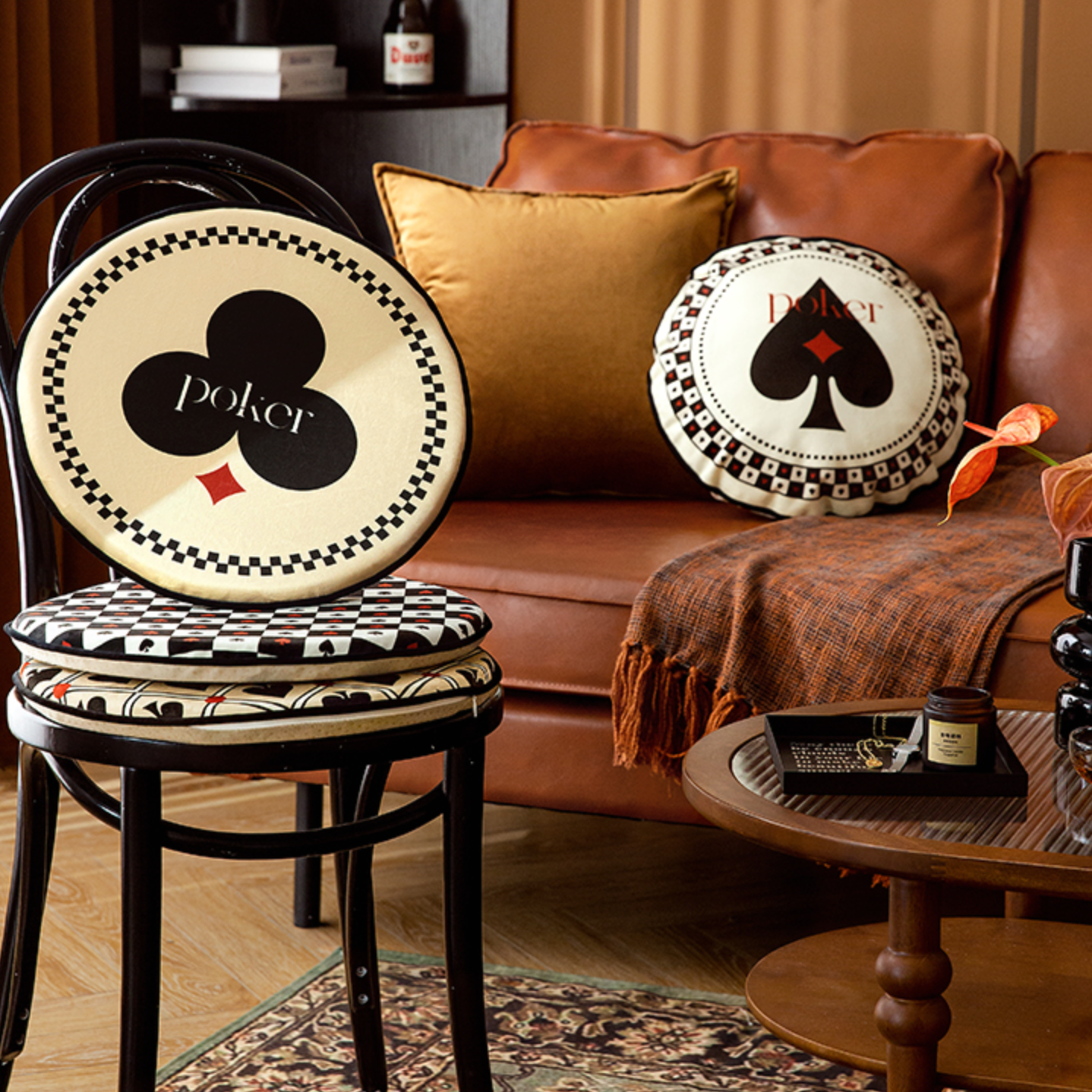 4design poker round cushion