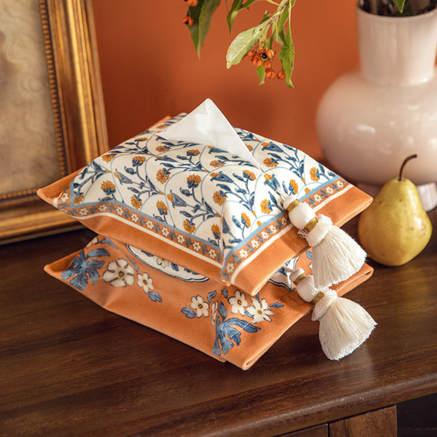 2design orange × blue tissue case