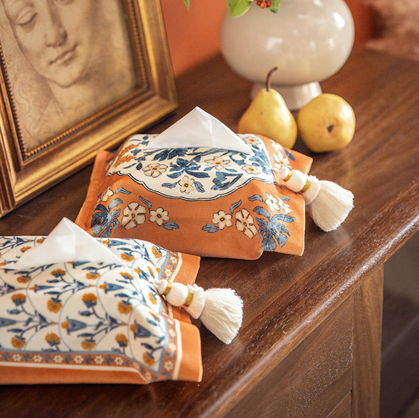 2design orange × blue tissue case