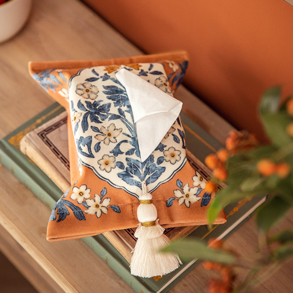 2design orange × blue tissue case