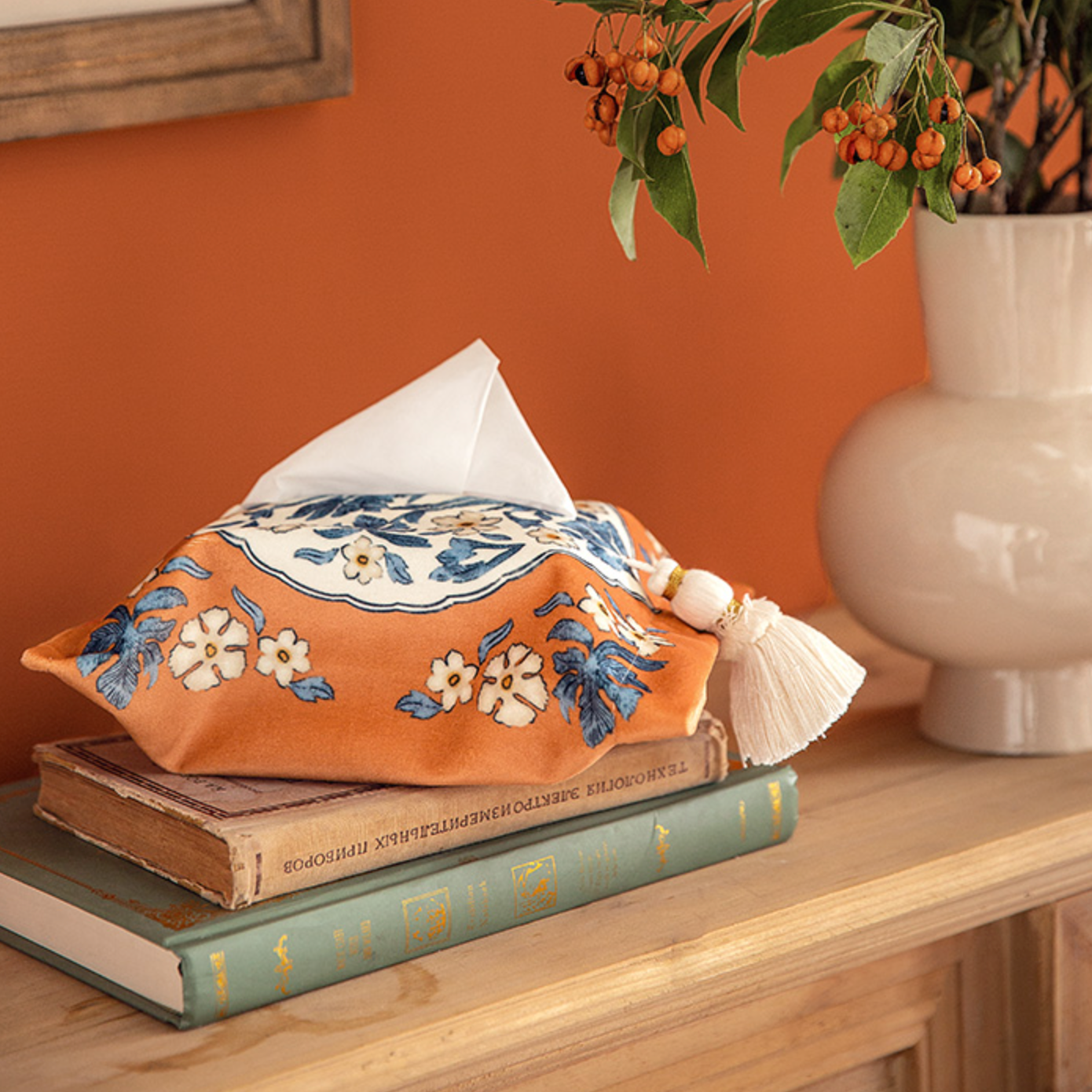 2design orange × blue tissue case