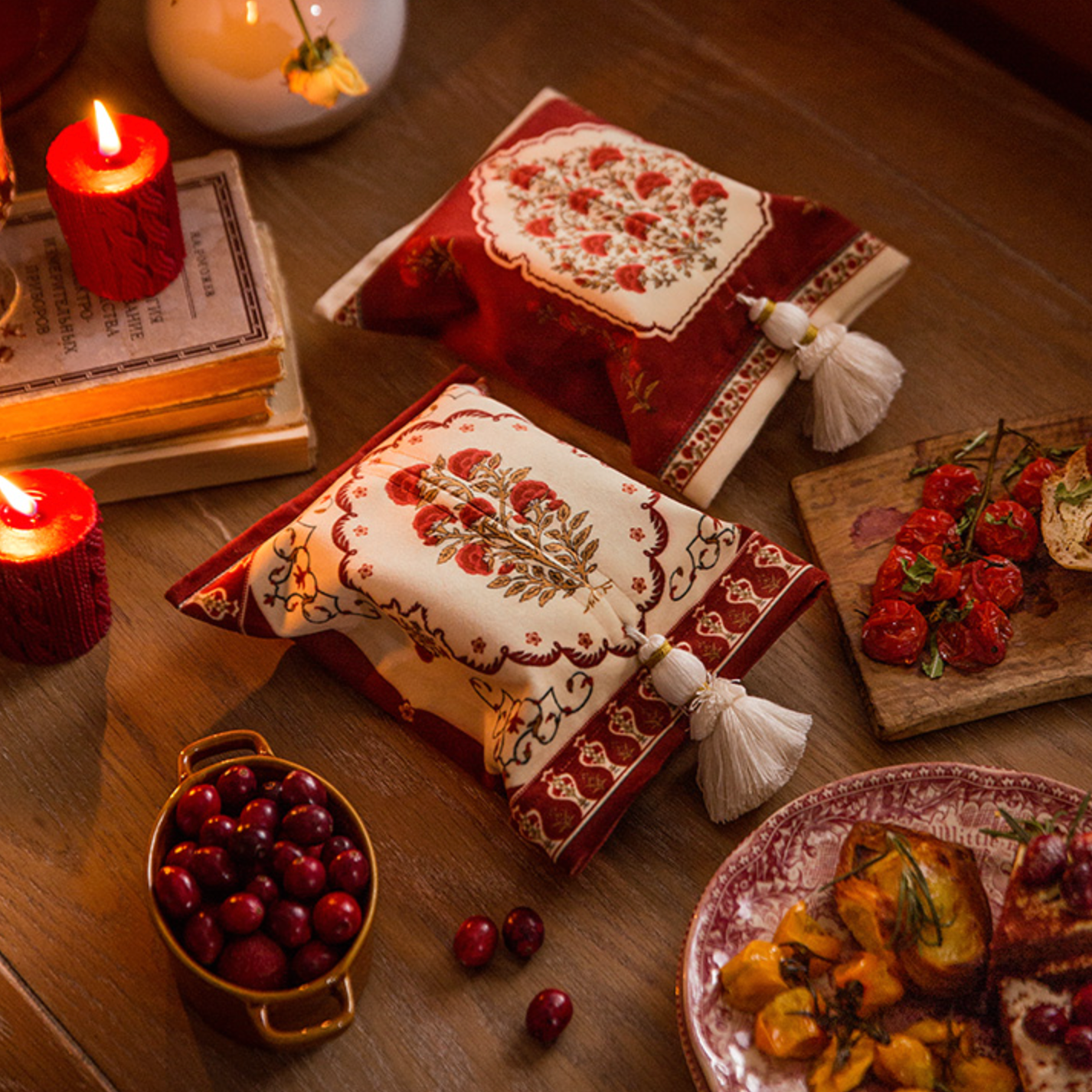 2design polka retro flower tissue case