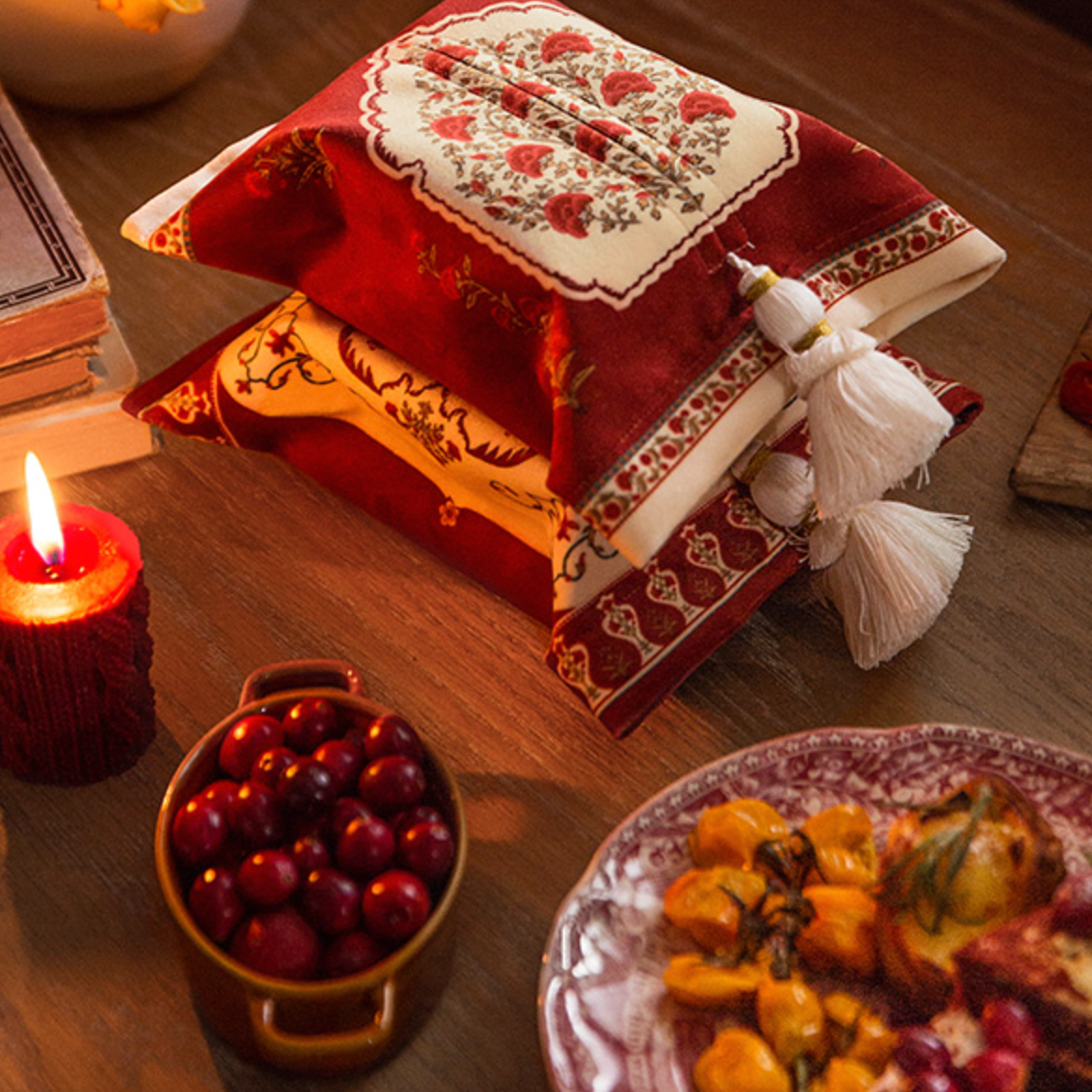 2design polka retro flower tissue case