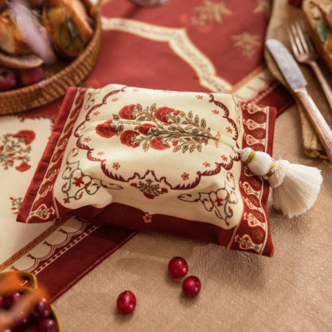 2design polka retro flower tissue case