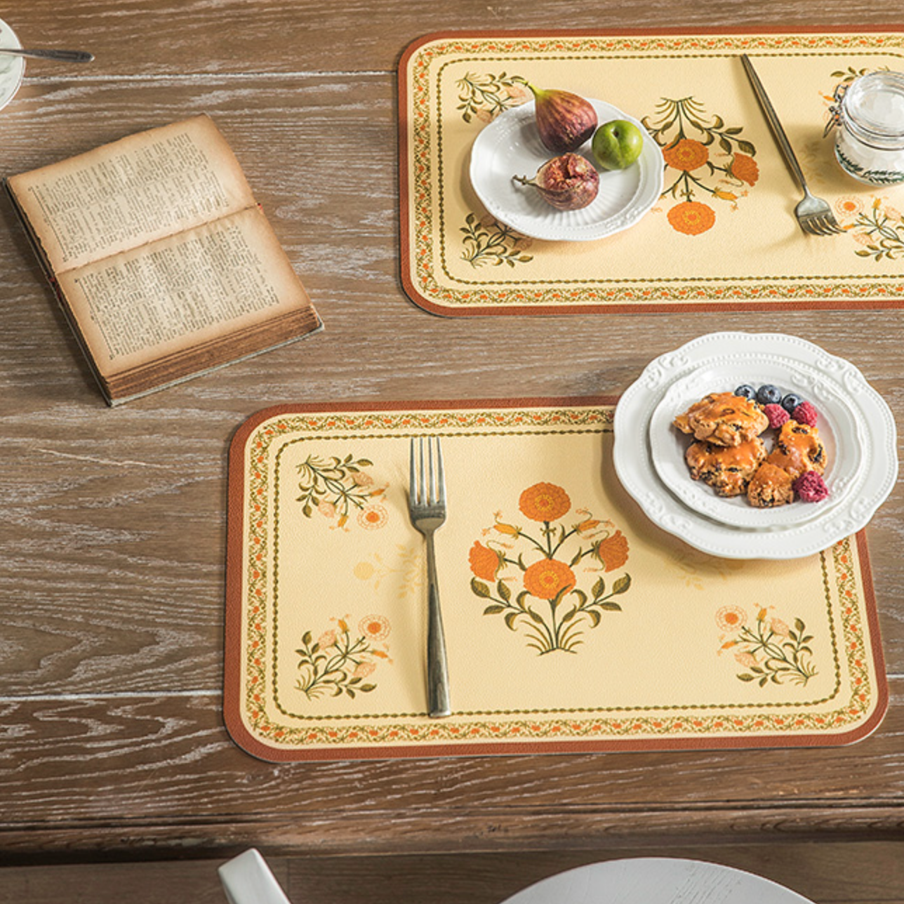 american orange flower place mat