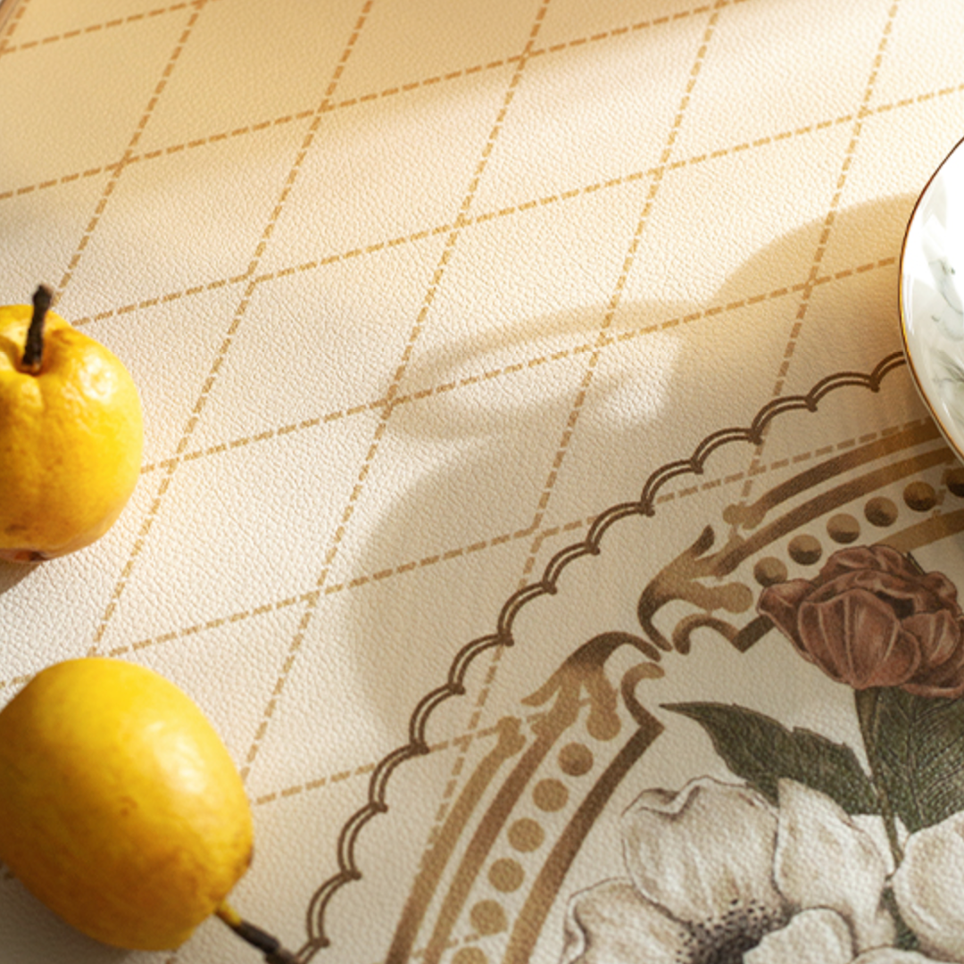 round retro vintage flower place mat