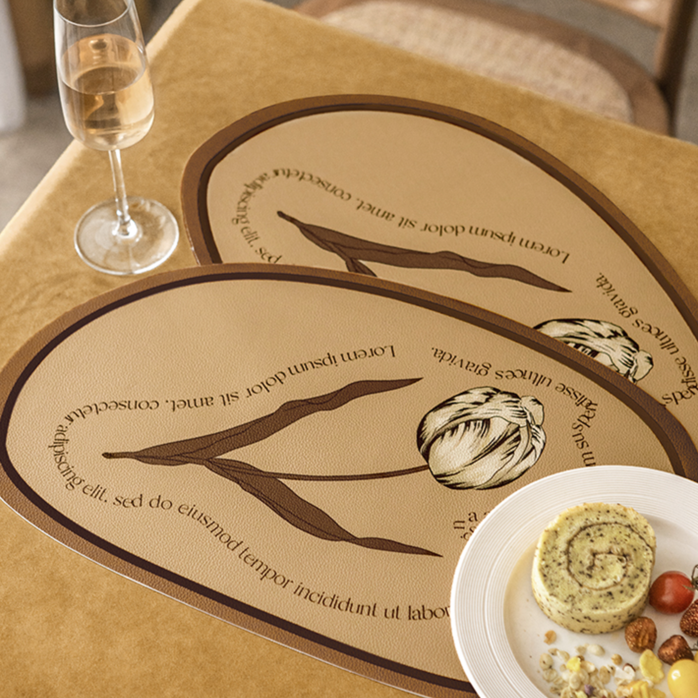 delphi brown tulip place mat