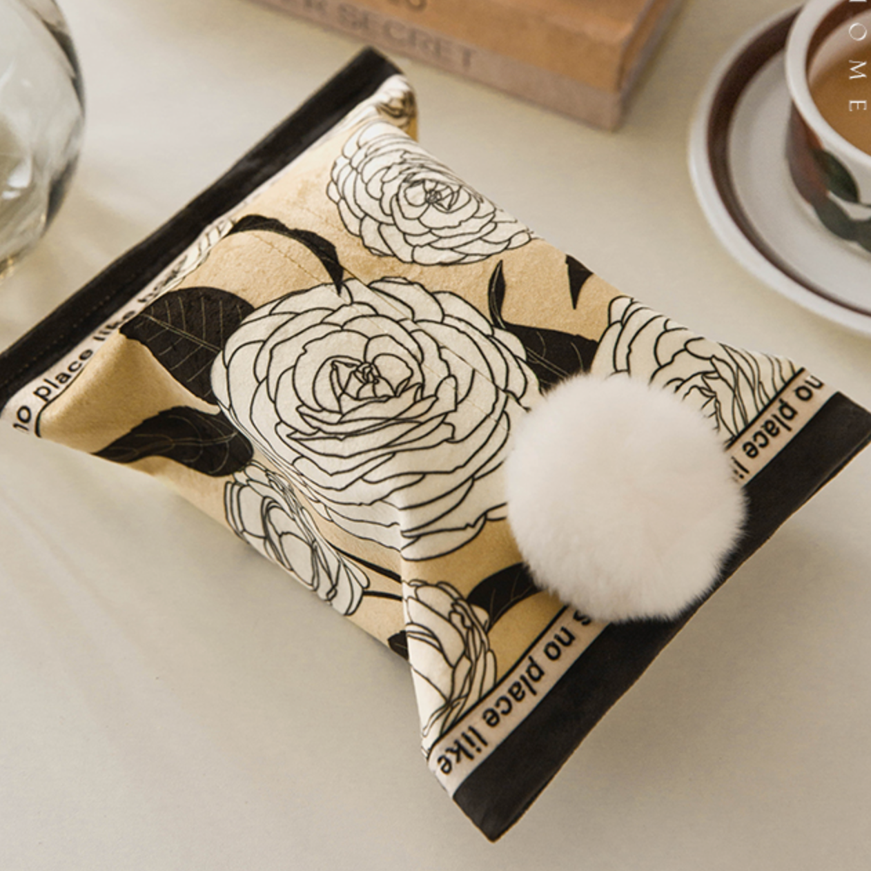 cream yellow flower tissue case