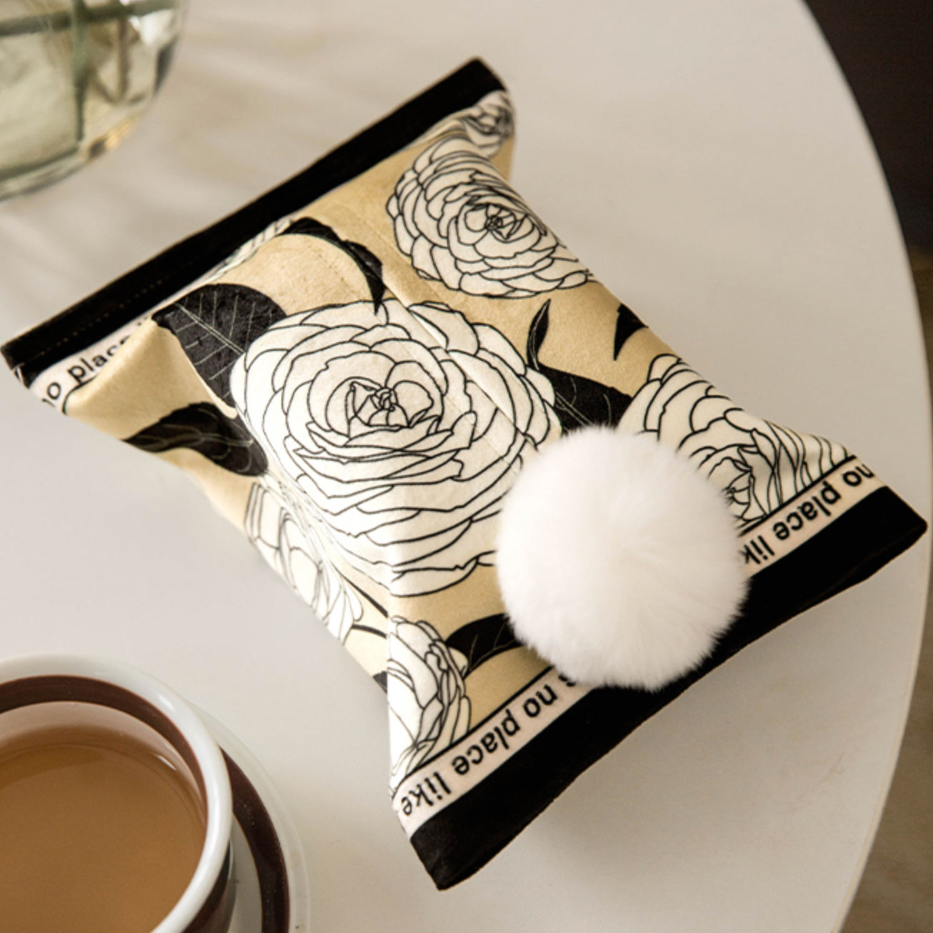 cream yellow flower tissue case