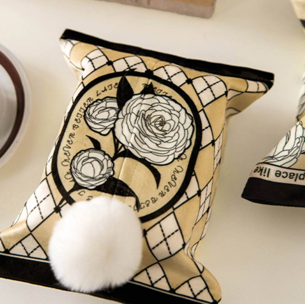 cream yellow flower tissue case