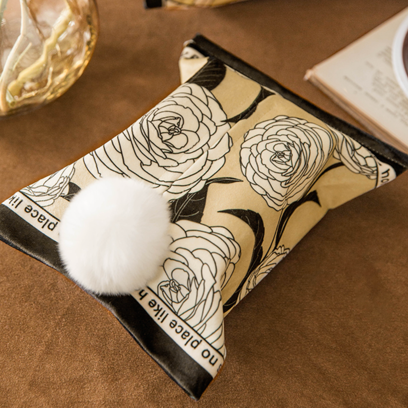 cream yellow flower tissue case