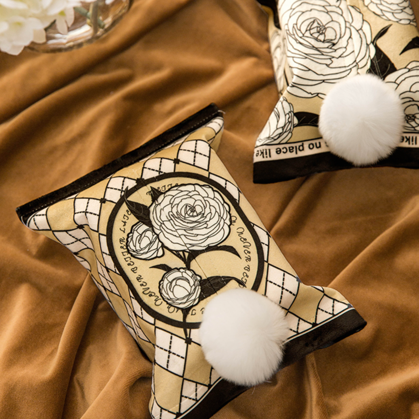 cream yellow flower tissue case