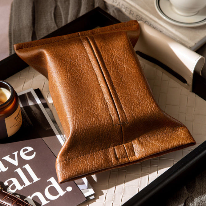 6color natural leather tissue case