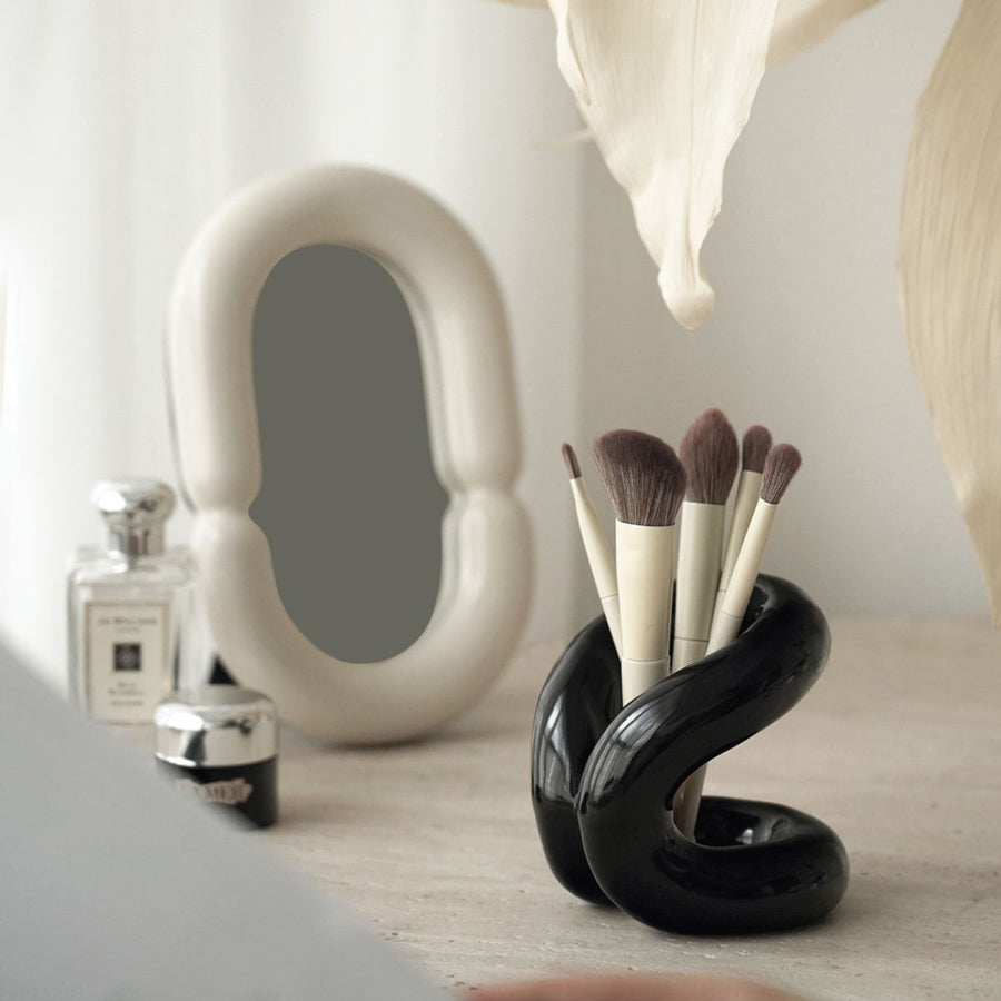 ceramic brush stand & miror (3colors)
