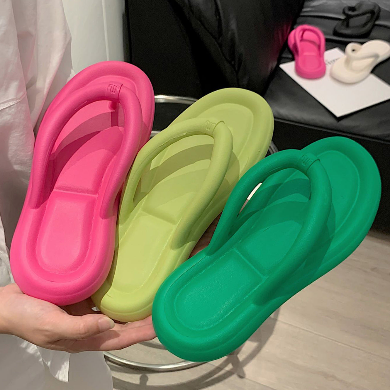 5color simple casual rubber roomshoes