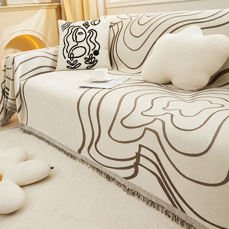 3color reversible tree ring sofa cover