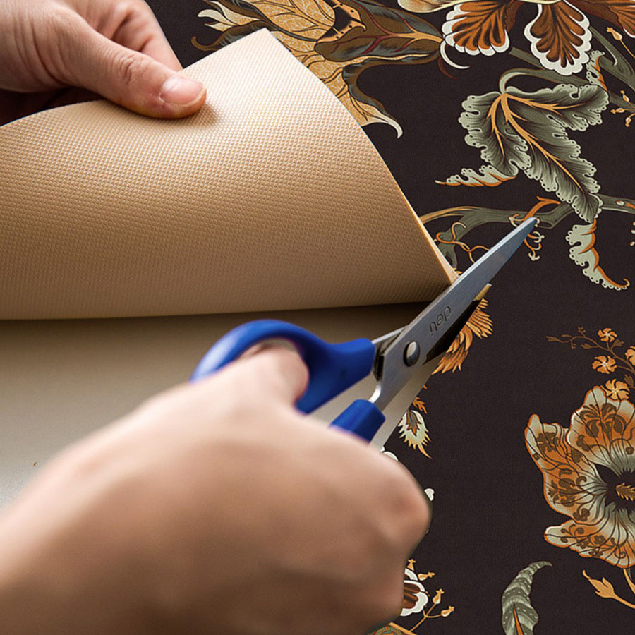 6design dark flower door mat