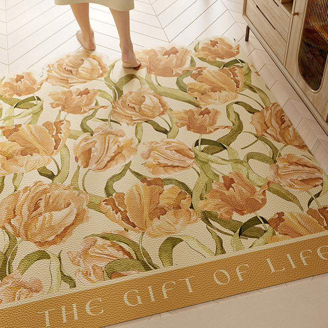 4design romantic flower door mat