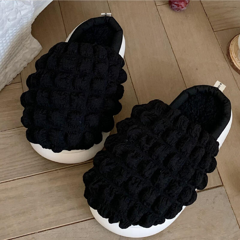 2color quilted down platform roomshoes