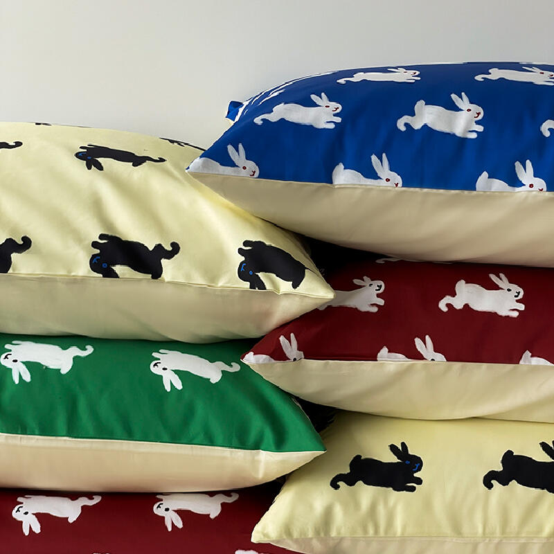 18design vivid color rabbit pillow sheets