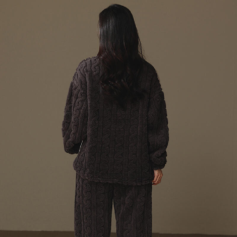 2color sweater pattern fluffy roomwear