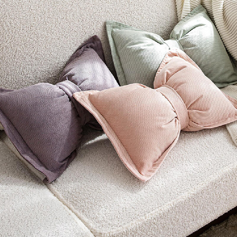 10color corduroy ribbon shape cushion