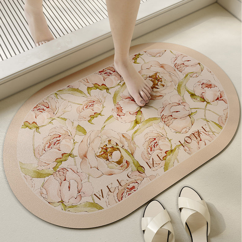 4design romantic flower bath mat